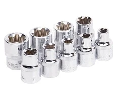 Antgalių rinkinys Neo Torx 1/2" E10-E24, 9 vnt