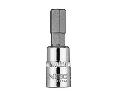 Końcówka H7 šešiakampis antgalis ant 1/4 colio lizdo, trumpas, 37 mm