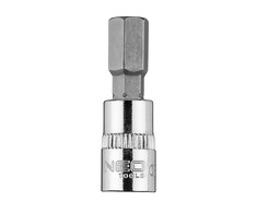 Końcówka H8 šešiakampis antgalis ant 1/4 colio lizdo, trumpas, 37 mm