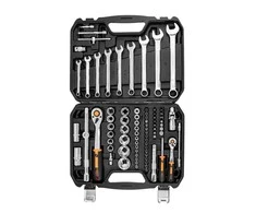 Zestaw Rinkinys 1/2", 1/4", 82 dalių CrV tipo veržliarakčių rinkinys