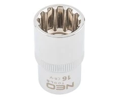 Daugiakampė galvutė NEO 1/2", 16 mm, Spline