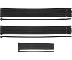 ‎Opaski EXTREME juodi kabelių raiščiai, rinkinys 2,5 x 100 mm, 3,6 x 150 mm, 4,8 x 200 mm, po 25 vnt.