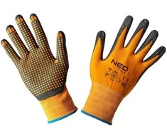 Neo Tools Darbo Pirštinės NEO 4131X Nitrilo Taškeliais, 9 Dydis