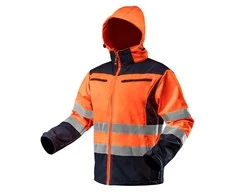 Neo Tools Striukė Didelio matomumo softshell darbo striukė su gobtuvu, oranžinė, XL dydis