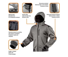 Kurtka „Neo Striukė“ darbinis softshell tipo megztinis su nuimamu gobtuvu XXXL (81-551-XXXL), XXXL