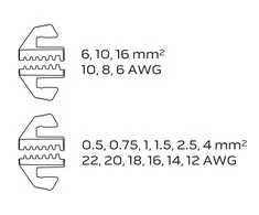 Szczypce NEO užspaudimo mašina 0,5-16 mm antgaliams (01-506)