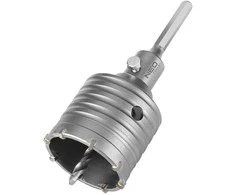 Otwornica 65 mm karbido skylių pjūklas su šešiakampiu adapteriu ir centravimo grąžtu