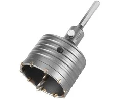 Otwornica 80 mm karbido skylių pjūklas su šešiakampiu adapteriu ir centravimo grąžtu