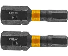 Bity HEX4 x 25 mm smūginiai antgaliai, 2 vnt.
