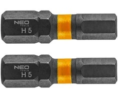 Bity HEX5 x 25 mm smūginiai antgaliai, 2 vnt.