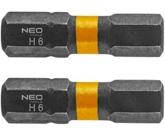 Bity HEX6 x 25 mm smūginiai antgaliai, 2 vnt.