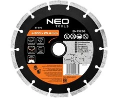 Tarcza Deimantinis diskas 200 x 25,4 mm, segmentuotas