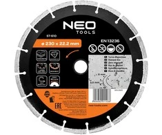 Tarcza 230 x 22,2 mm segmentuotas lazeriu suvirintas deimantinis diskas