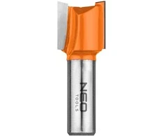 Dviejų griovelių galinis freza, TCT, 20 x 19 mm, 12 mm kotas