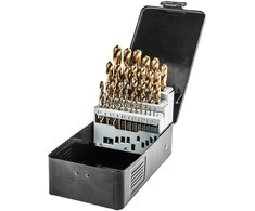 Grąžtas Wiertła HSS-TiN metalo grąžtai 1,0–13,0 mm, 25 vnt. rinkinys