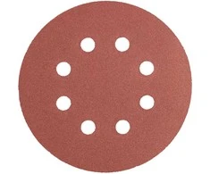 Krążki Šlifavimo diskai su lipdukais, 125 mm, P240, 5 vnt., su 8 skylėmis