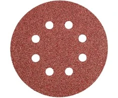 Krążki Šlifavimo diskai su lipdukais, 125 mm, P40, 5 vnt., su 8 skylėmis