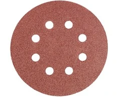 Krążki Šlifavimo diskai su lipdukais, 125 mm, P80, 5 vnt., su 8 skylėmis