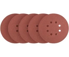 Krążki Šlifavimo diskai su lipdukais, 150 mm, P150, 5 vnt., su 8 skylėmis