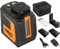 Neo Tools lazerinis płaszczyznowy 20 m, 5 linii, žalia, etui, magnetyczny uchwyt