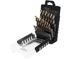 Grąžtas Wiertła HSS-CNC metalo grąžtai, 124°, „Pro-Tec“, 1,0–13,0 mm, 25 vnt. rinkinys