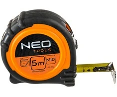 Neo Tools Ruletė NEO, 5 m x 25 mm, su guma ir magnetu, nailoninė juosta