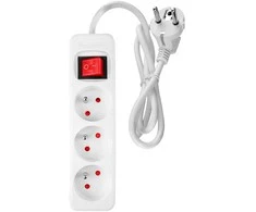 Przedłużacz Prailginimo laidas 1,5 m, 3 x 1,5 mm2, 3G, baltas, ĮJUNGTA/IŠJUNGTA