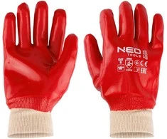 Rękawice Darbinės pirštinės, medvilninės, visiškai dengtos PVC, 3121X, 10 dydis