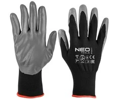 Rękawice Nitrilu dengtos poliesterio darbo pirštinės, 4131X, 7 dydis