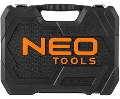 Neo 110 dalių raktų rinkinys 1/2", 1/4", satininis