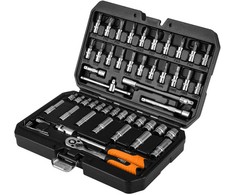 Neo Tools Rinkinys sėjamųjų veržliarakčiai 1/4", 55 vnt., satino apdaila