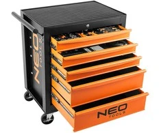 Dirbtuvių spintelė NEO TOOLS 84-214-6 su 117 įrankių, 5 stalčiai
