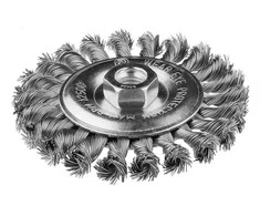 Szczotka Vielinis diskinis šepetys 115 mm, susukta viela, INOX, M14