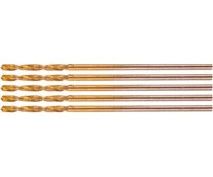 Wiertła HSS-TiN metalo grąžtai 1,0 mm, 5 vnt.