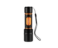 Latarka, LED žibintuvėlis, aliuminis, juodas, su priartinimu, 3 apšvietimo tipai, IPX4