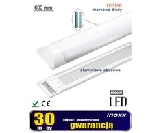 Nvox paviršiuje montuojama linijinė lempa LED skydelis plonas 60cm 18w 3000k šiltas