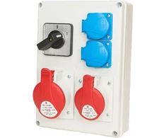 Orno 1x16A / 5P, 1x32 / 5P, 2x230V, TVM 21, IP44, išjungta 0-1