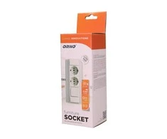Orno Lizdas Baldinis lizdas 2x2P+Z su jungikliu, schuko, baltas-sidabrinis