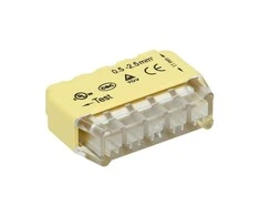 Orno Złączka 5 laidų įspaudžiama instaliacinė jungtis; 0,75–2,5 mm² laidui; IEC 300V/24A, 50 vnt.