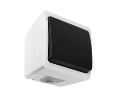 Orno Łącznik AQUATIC MINI IP54 vieno poliaus jungiklis, baltas ir juodas