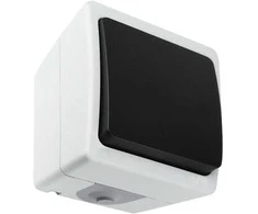 Orno Łącznik AQUATIC MINI IP 54 vienpolis jungiklis, baltas ir juodas, 10 vnt.