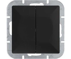 Łącznik Dvigubas laiptinis jungiklis Pearl, 10A, 250V, juodas