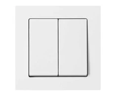 Łącznik „Malta“ šviesos jungiklis, 10A, 250V, WP-2M/S, baltas