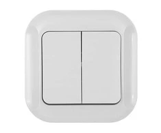 Łącznik Dvigubas jungiklis 10A, 250V, žvakidė, TOPAZ, baltas