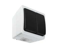 Orno Łącznik AQUATIC MINI IP 54 sietyno jungiklis, baltas ir juodas
