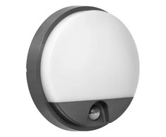 Sieninis šviestuvas Orno AGAT LED 10W, sodo šviestuvas su judesio jutikliu 140°, 800lm, IP54, 4000K, pilkas