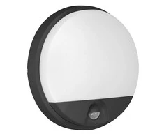 Sieninis šviestuvas Orno AGAT LED 15W, sodo šviestuvas su judesio jutikliu, 140°, 1100lm, IP54, 4000K, juodas