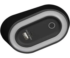 Orno AGRA LED spintelės šviestuvas 2,5 W, 80 lm, 4000 K, su bekontakčiu jungikliu ir USB A+C įkrovimo funkcija, juodas