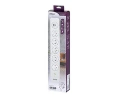 Orno Listwa Apsauginė juostelė nuo viršįtampių su 5 „EasyEject“ tipo 2P+Z lizdais, 1,5 m laidu (3x1,5 mm²), su apšviestu jungikliu ir 2 greitais USB A+C įkrovikliais