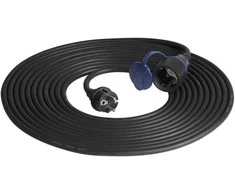 Orno Przedłużacz Dirbtuvių prailgintuvas, atsparus vandens purslams, IP44, 1x2P+Z 10m, alyvai atsparus guminis kabelis H07RN-F 3x1.5mm², 230VAC/16A, schuko